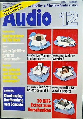 AUDIO 12/78,TANDBERG TCD 340A,MANGER SCHALLWANDLER,BRAUN RA 1,ORTOFON MC 30