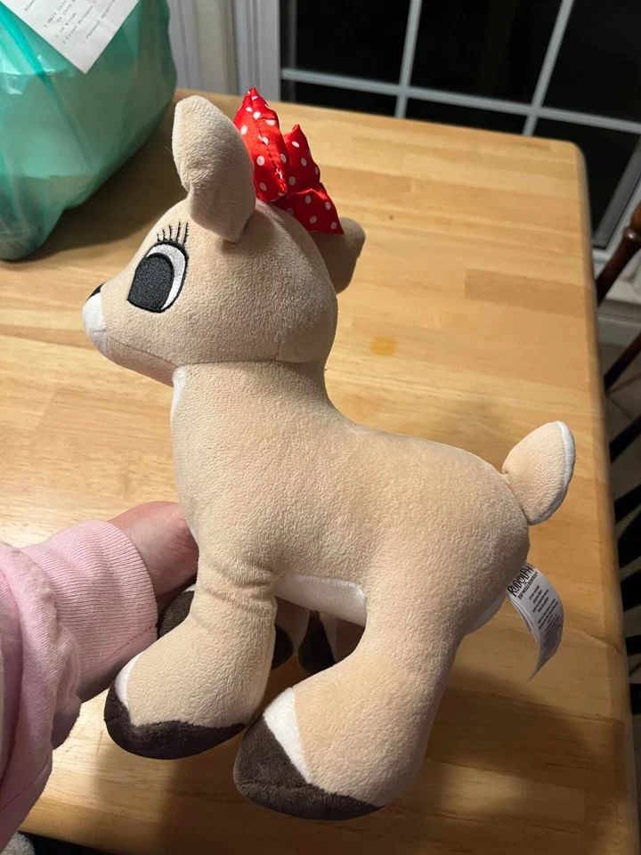 Arco de felpa Rudolph el reno nariz roja Clarice luces sonido funciona usado en excelente estado Foto 2 de 4