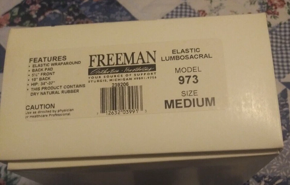 Freeman 弹性环绕腰椎 973 M 腋部 34-37 带可拆卸后垫 — 第 2/4 张图片