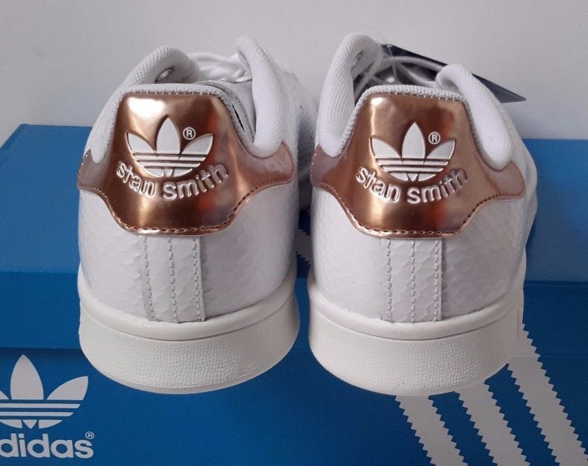 adidas stan smith copper white kettle snakeskin metallic rose gold