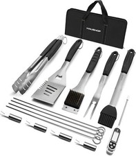 Large BBQ Accessories, BBQ Grill Set, Heavy Duty Stainless Steel BBQ Utensils
