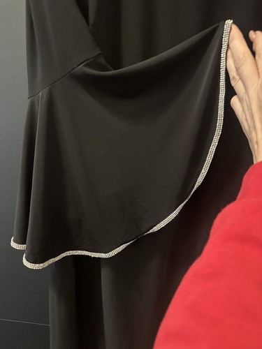 JBS Women’s Black Bell Sleeve Dress W/ Rhinestone Detail- Size 1X - Picture 2 of 10