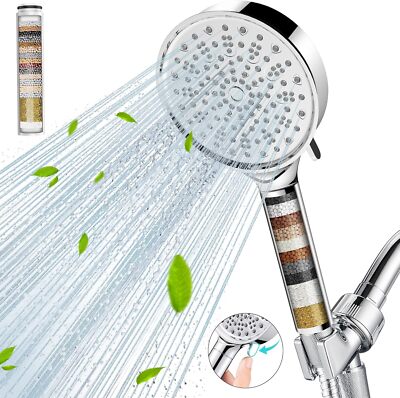 Cobbe Filtered Shower Head with Handheld, High Pressure 6 Spray   1. Chrome 