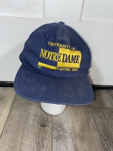 University Of Notre Dame Hat Fighting Irish Vintage Spell Out Signature Snapback - Picture 2 of 10