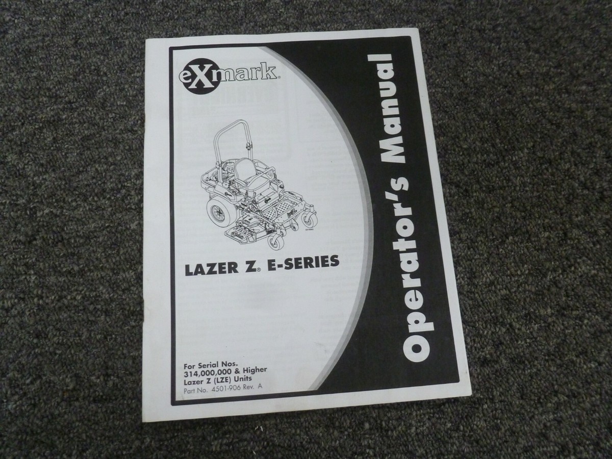 【美品商品】CE owner's manual eXmark Lazer Z LZE Zero Turn Mower Owner Operator Manual S/N