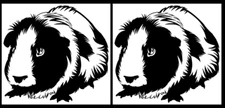 Guinea Pig Two 5" Black Graphic Vinyl Decals Car Truck Windows Laptop Notebook