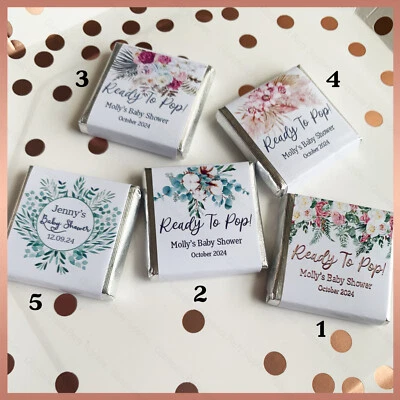 WHITAKERS Personalised Milk Chocolate Neapolitan Squares - Baby Shower Favours - Floral