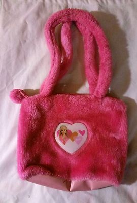 BORSETTA PELUCHE FUCSIA PER BAMBINA BARBIE BRAND COME IN FOTO CON TRACOLLA  | eBay