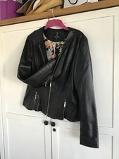 Rino &pelle Leather Biker Jacket Size 42/14