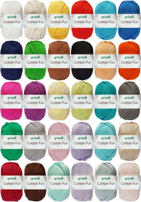 10x50 Gramm Gründl Wolle Cotton Fun (eine Farbe) Häkel/-Strickgarn Farbauswahl