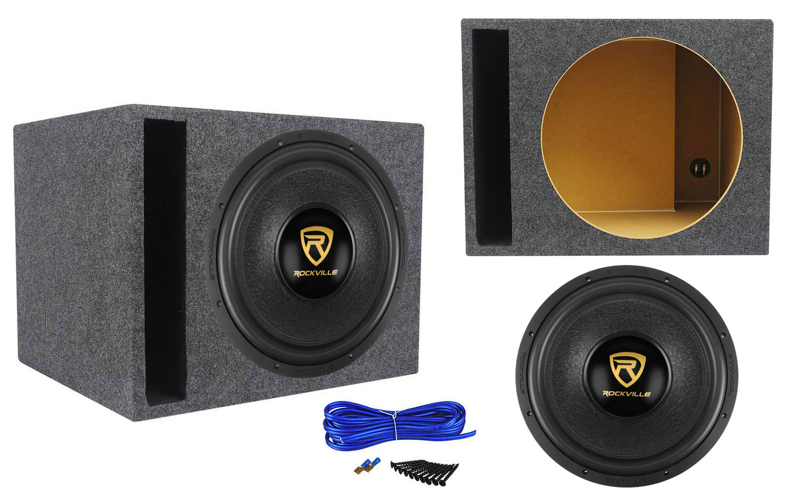 Автомобильный аудиосистемный сабвуфер Rockville W15K9D4 15 мощностью 5000 Вт Вентилируемый корпус сабвуфера 33190₽