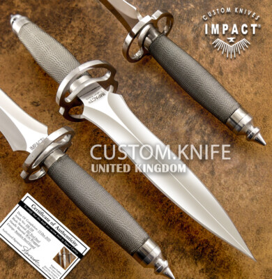 Custom Dagger Knife Wire wrapped handle, D2 Blade by Impact Cutlery Uk