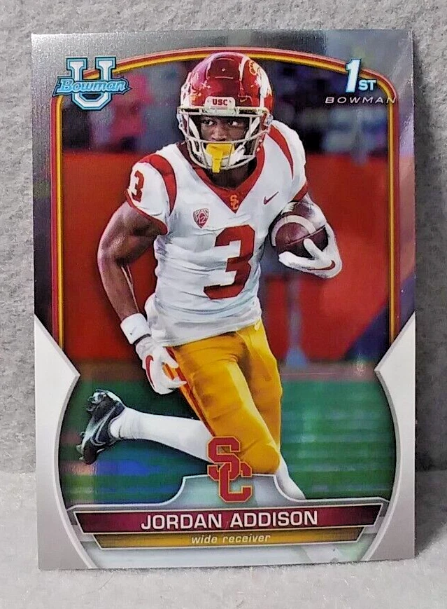 Jordan Addison - 2022 Bowman Chrome University Football Base Refractor #36 - USC