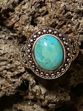 Turquoise Copper Ring, Size 8, 42.