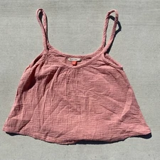 Marine Layer Cute Apron Front Blush Cotton String Top Small Top