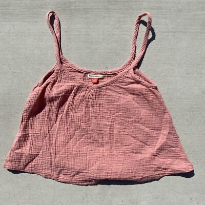Marine Layer Cute Apron Front Blush Cotton String Top Small Top