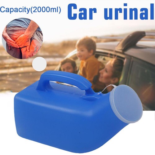 2000 ml voiture portable pour hommes urinoir bouteille d'urine toilettes camping voyage bleu pour hommes - Photo 1/16