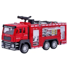 1/32 Fire Engine Car Toy Model with Sound Light Ladder Fire Truck Wheel Pull Bac