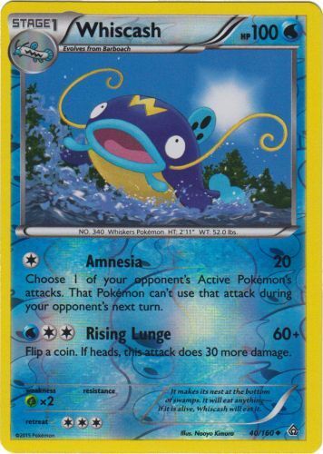 Pokemon - Whiscash - 40/160 - Uncommon - Reverse Holo - XY - Primal Clash - LP