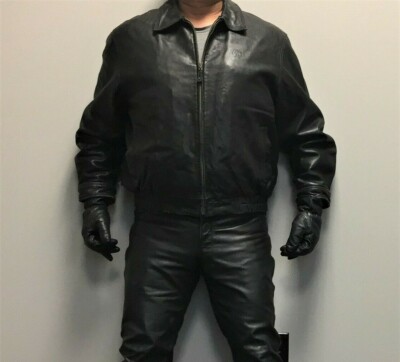 Timberland Boots Black Leather Bomber Jacket - Men Size XL | eBay