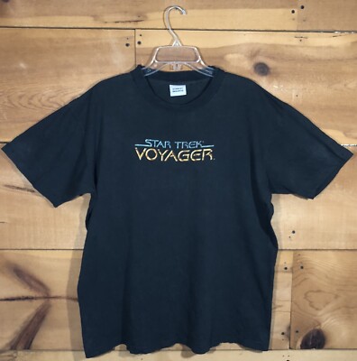 Vintage 1995 Stanley Desantis Star Trek Voyager T-Shirt Mens Size XL Black