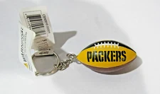 NFL Green Bay Packers Mini Football Shaped Key Ring Team Keychain by FOCO