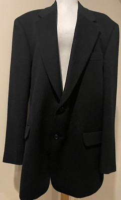 CLAIBORNE Mens 100% Camel Hair Black Sports Coat Jacket - Sz 44
