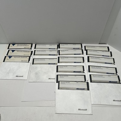 Vintage Microsoft Windows Versions 2.0, 4.01, 4.5 -5.25'' Floppy Disks lot of 17