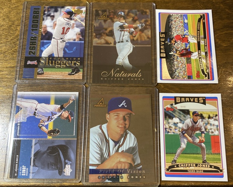 Chipper Jones 6 Card Lot Atlanta Braves Baseball MLB Hof Legend