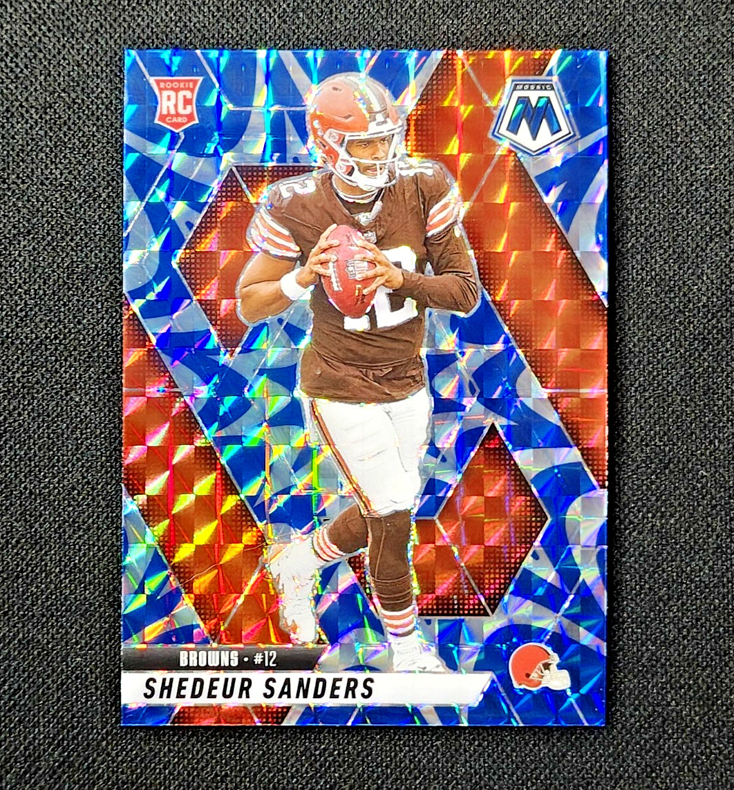 2025 Mosaic - Shedeur Sanders Rookie Mosaic Reactive Blue Prizm - Browns RC #302