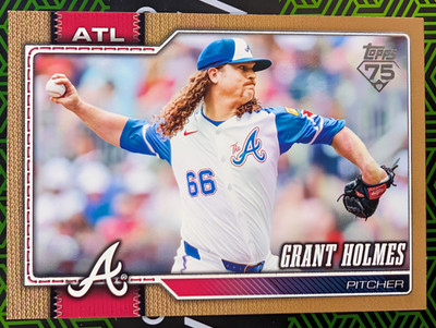 Grant Holmes 2026 Topps Series 1 Card #182 Gold Parallel 0746/2026 Braves