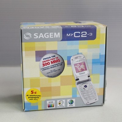 Rare Vintage SAGEM myC2-3 TIM Phone Silver International In Box Collectible