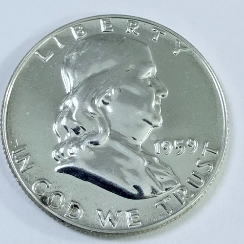1959-P Franklin Half Dollar- 90% Silver- Choice Gem Uncirculated Coin #7282