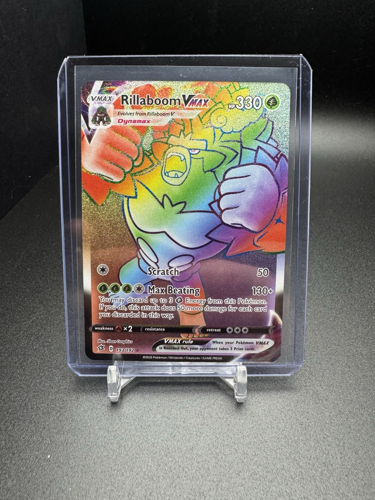 Pokemon - Rillaboom VMAX (Secret) - 193/192 Rebel Clash - Secret Rare - NM