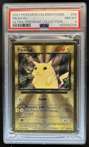 2021 Pokemon Celebrations Ultra Premium Collection Pikachu Metal #58 PSA 8