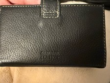 Soft Leather Black Folding Wallet Snap Closure ID Window Credit Card