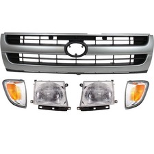 Halogen Headlight Grille Assembly Kit For 1997-2000 Toyota Tacoma Rwd