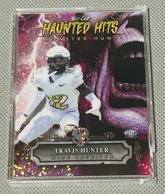 Travis Hunter 2024 Haunted Hits Monster Hunt 1/4 Violet Sparkle Holo WildCard