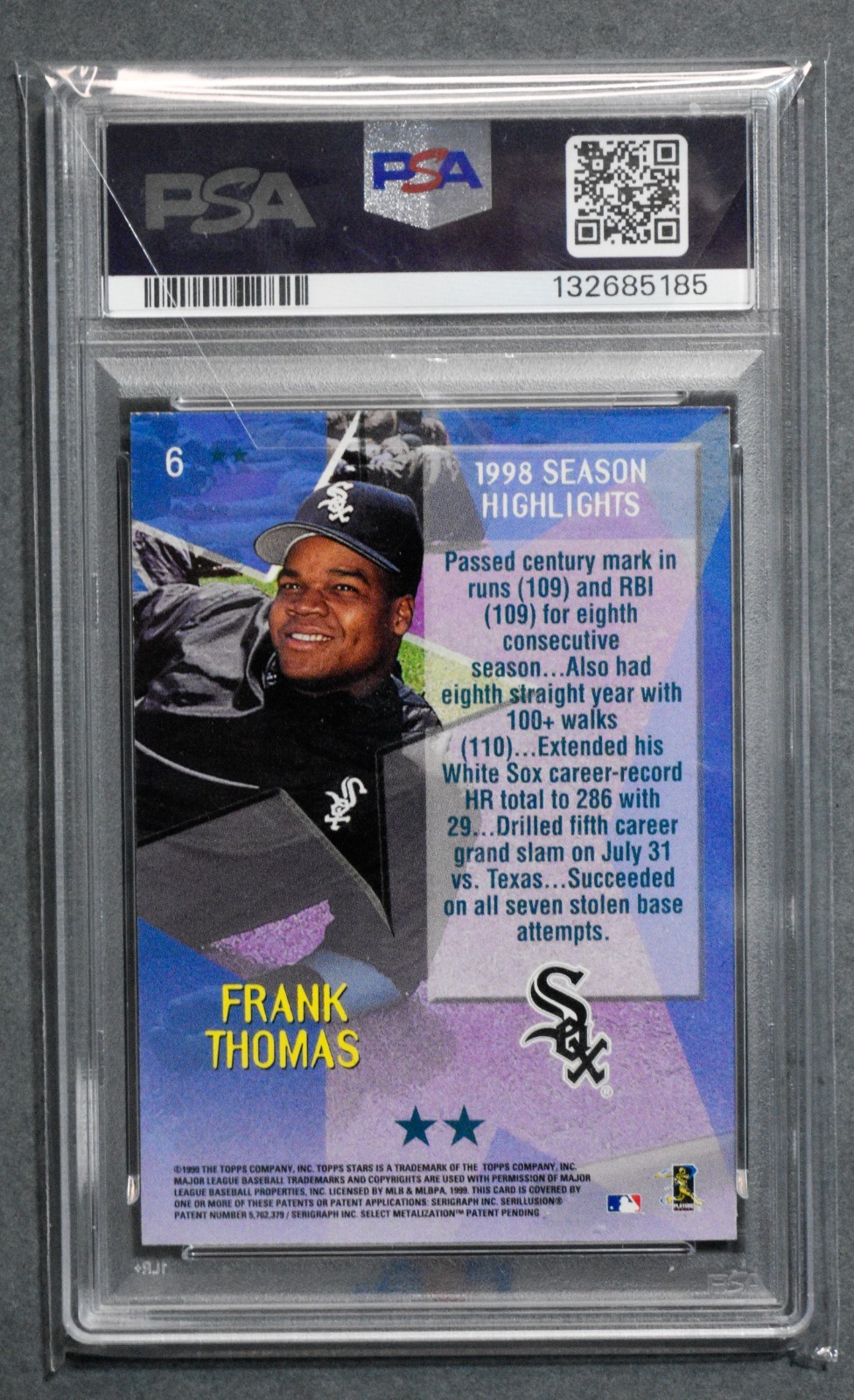 1999 Topps Stars #6 Frank Thomas 2 Star PSA 9 Mint view 2