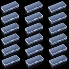18 Pieces Small Plastic Case Storage Containers Transparent Box with Lid