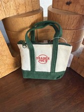 NWT 2025 Trader Joe's Canvas Micro Tote 2 in 1 Reusable Grocery Bag in Green