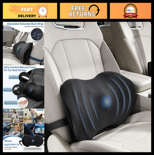 Ergonomic Lumbar Support Pillow - Memory Foam Back Cushion with Strap for Car 
