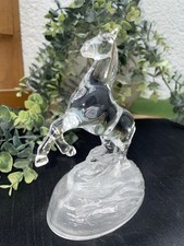 Figurine cheval cabré en cristal 16,5 cm – Sculpture élégante Cristal D’Arques