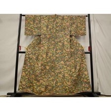 Heiwaya Calico Flower Butterfly Silk Kimono Small Pattern Used Japan