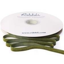 Moss Green Velvet Ribbon 3/8 Inches Continuous 25 Yard Spool Moss Green Chris...