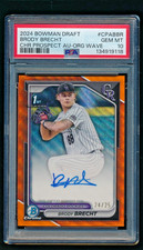 2024 Bowman Chrome Draft Brody Brecht Orange Wave Auto /25 PSA 10 1rst