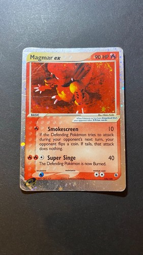 Pokemon Magmar ex Holo English 100/109 EX Ruby & Sapphire LP