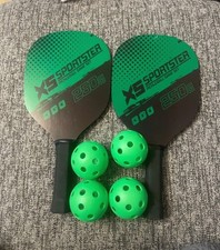 Pickleball Paddle Set 2 Rackets 4 Balls 1 Store Bag Outdoor Sports Equipment UK