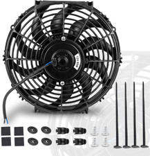 12 Inch 12  Black Universal Electric Radiator Slim Fan 12V 80W High Performance