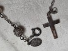 Antique Sterling Silver Crucifix Cross Miraculous Mary Charm Communion Bracelet — photo 6